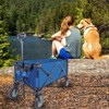 VisioGear Collapsible Wagons Carts with Wheels with Drink Holders for Shopping, Garden, Sports, Rose Red, 35.43"*19.69"*39.37" - 2 of 4