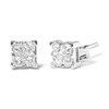 Haus of Brilliance Silver 1/4 Cttw Invisible Set Princess Diamond Composite Quad Stud Earrings - 2 of 4