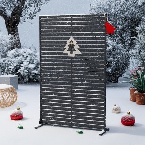 FONTOI 72" H×45" W Outdoor Patio Privacy Screen Fence Screen Panels Wall Ultra Thick HDPE Wind Resistant for Outdoor Patio Balcony Backyard Garden - 1 of 4