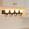 Sunset Lighting Vanity 100W Round Milk Glass, Oiled Bronze Finish - 3 of 3