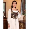 Women's Vintage Floral Corset Lace-Up Fishbone Print Vest Pirate Costume - 4 of 4