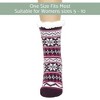Elanze Designs Purple Nordic Snow Womens Cozy High Pile Fleece Plush Non Skid Indoor Slipper Socks - 4 of 4