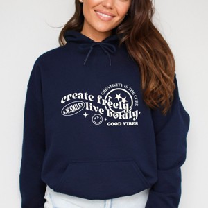S.W.Smiley Create Freely Live Boldly - Women's Graphic Hoodie - 1 of 3