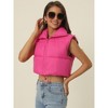 Seta T Women's High Stand Collar Lightweight Zip Puffer Crop Padded Vest - 3 of 4