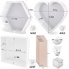 JDICTION Resin Molds Silicone,Epoxy Resin Casting Craft Mold for Flower Preservation Bookends DIY Art (Hexagon+Heart+Square) - 2 of 4