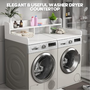 KTMBDW Washer Dryer Countertop, 27.5" x 54" Wood 2 Layer Washer and Dryer Countertop for Laundry Room Organization - 1 of 4