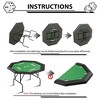 Octagon Poker Table with Collapsible Legs, Casino Leisure Gamimg Table for 8 Players, Texas Holdem Blackjack Poker Table with Stainless Steel Cup Hold - 4 of 4