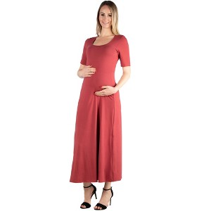 Maternity Casual Maxi Dress - 24seven Comfort Apparel™ - 1 of 4