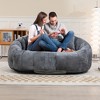 SKRAN Bean Bag sofa Lazy Sofa Lounger High Back Bean Bag Chair Couch for Indoor & Outdoor, Accent Floor Soft Lounge Chair (Gray chenille) - 4 of 4