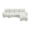 YOOCOZZ Chenille Sectional Sofa with Chaise Lounge, Side Storage Pockets, Armrest Pillows, Double Cushions - 2 of 4