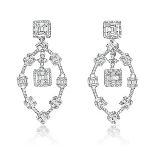 Guili Sterling Silver Earrings with Sparkling Cubic Zirconia Stones in a Ring Design, A Timeless and Elegant Pair to Enhance Your Jewelry Wardrobe - 1 of 4