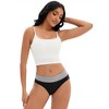 INSPIRE CHIC Women's Color-Block No Trace Underwear Mid-Waisted Full Coverage Briefs - 4 of 4