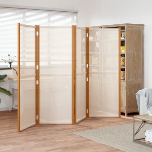 vidaXL 4-Panel Room Divider Cream White 110.2"x70.9" - 1 of 4