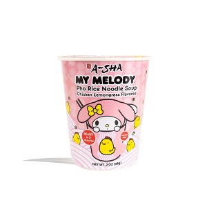 A-Sha Foods USA Gluten Free Hello Kitty My Melody Chicken Lemongrass Flavored Pho Rice Noodle Soup - 2oz - 1 of 4