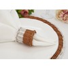 Saro Lifestyle Earthy Tones Rattan Napkin Ring (Set of 4), Brown - 4 of 4