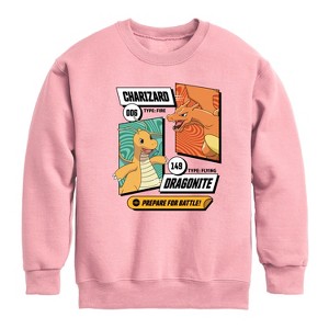 Boys' - Pokémon - Dragonite Charizard Prepare For Battle Graphic Long Sleeve Fleece Sweatshirt - 1 of 4