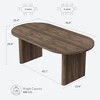 70.8 Inch Oval Dining Table for 6-8 People, Farmhouse Long Large Kitchen Table with Thick Sturdy Wooden Base for Kitchen, Living Room, Office - 2 of 4