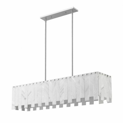 Viviana Polished Nickel 49" Art Deco Island Chandelier