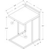Vynxaria Contemporary C-Shaped Accent Table - Glossy White Laminate & Chrome Metal, 16" L x 18.25" W x 26.5" H - 3 of 4