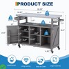 Outdoor Grill Cart w/ Storage Cabinet Movable Outdoor Kitchen Island Prep Stand Station with Stainless Steel Tabletop - 2 of 4