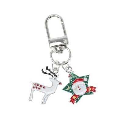 Unique Bargains Christmas Keychain Lobster Clasp Zinc Alloy Multi-colored 1 Pc