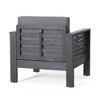 Lyngins Acacia Wood Outdoor Club Chair with Water-Resistant Cushions, Shutter-Styled Slat Design Outdoor Accent Chair, Patio Accent Chair for Backyard - 4 of 4