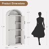 Arched Bookshelf 71.6" Tall Kitchen Pantry, Farmhouse Storage Cabinet, Large Storage Pantry with Doors, Arched Bookcase with Cabinets - 2 of 4