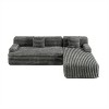 CIPACHO 110" Cloud Sectional Sofa Upholstered Couch Free-combined Sofa for Living Room, Dark Gray - 3 of 4