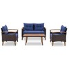 GO 4-Piece Garden Furniture, Patio Seating Set, PE Rattan Outdoor Sofa Set, Wood Table and Legs - 3 of 4