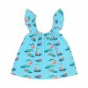 Ola! Otter Frill top - Frog & Lotus- Blue - 2 of 4