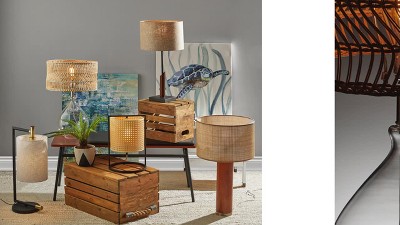 Camila Brushed Steel and White Fabric Table Lamp Set