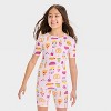 Girls' 2pc Short Sleeve Tight Fit Rib-Knit Pajama Set - Cat & Jack™ - 3 of 4