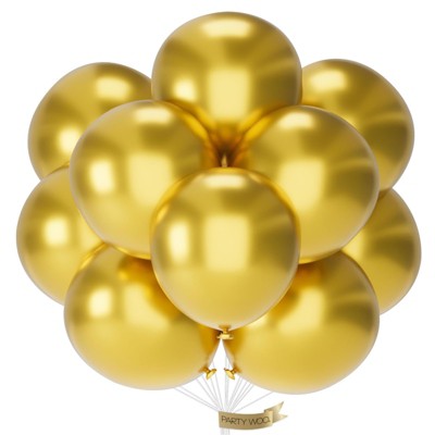 PartyWoo Balloons Metallic Gold Chrome 18 Inch 20 pcs