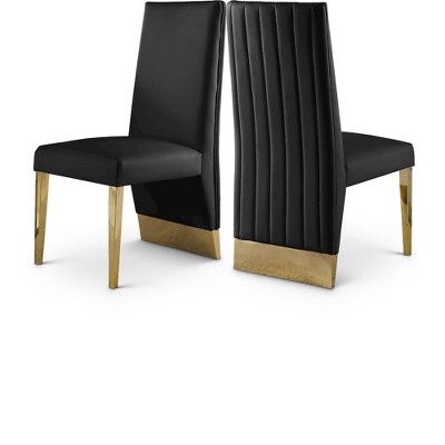 Meridian Furniture,PorshaVegan Leather Dining Chair, Set of 2