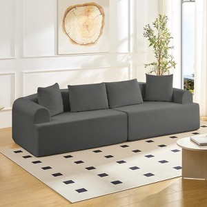 104" Curved Modular Sectional Sofa in Chenille Fabric Modern Minimalist Design Compressed No Assembly Required - 1 of 4