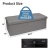 Aoibox Folding Storage Ottoman Bench with Removable Divider, Large Capacity Footrest for Bedroom, Living Room, Entryway, Dark Grey - 3 of 4