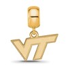 Black Bow Jewelry 14k Yellow Gold Plated Sterling Silver Virginia Tech Hokies NCAA Bead Charm - 3 of 4