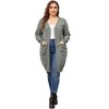 Agnes Orinda Women's Plus Size Contrast Color Open Front Long Sleeve with Pockets Cardigans - 3 of 4