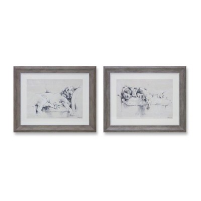 Melrose Framed Dog Print (Set of 2)
