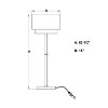 VAXCEL Burnaby Gold Brass Mid-Century Modern Floor Lamp White Linen Shade Pull Chain Switch - 4 of 4