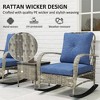 Aghana Digitals 3-Piece Outdoor PE Rattan Furniture: Rocking Chairs with Tufted Cushions, Square - 4 of 4