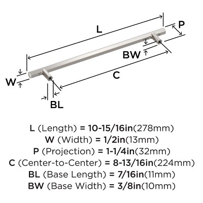 Polished Nickel Modern Industrial Cabinet Bar Pull