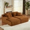 Dolonm 78.8" Double Sofa, Compressed Boneless Sofa Made of Corduroy, Requires No Installation,for Living Rooms Bedrooms - 3 of 4