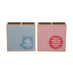 Transpac MDF Sassy Teacher Desk Caddy Set of 2 Spring Home Decorations - 1 of 1