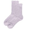 Memoi Women's Heart Ruffle Cuff Pointelle Crew Socks - 3 of 3