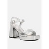 Lofty Metallic Faux Leather Block Heel Sandals - 2 of 4