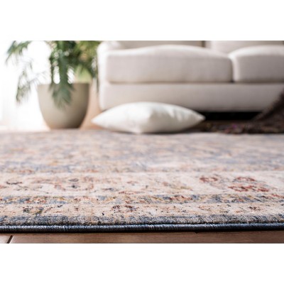 Elysian Light Blue Vintage-Inspired Synthetic Area Rug