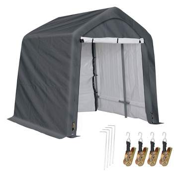 Aoodor 6 X 6 FT Heavy Duty Storage Shelter, Portable Shed Carport with Roll-up Zipper Door ,Waterproof and UV Resistant