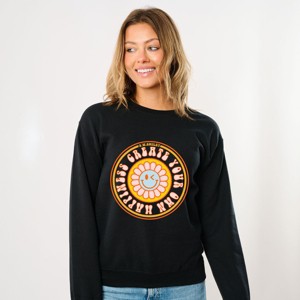 Simply Sage Market S.W.Smiley Create Your Own Happiness Flower Sweatshirt - 1 of 4
