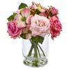 Nearly Natural 10-in Rose and Berry Arrangement - 2 of 3